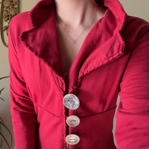 Neon Buddha Red Button Up Jacket - Picture 3 of 10